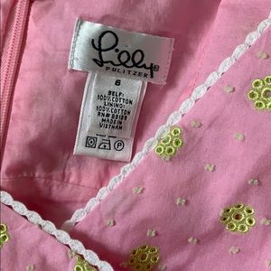 Lilly Pulitzer Pink Eyelet Dress Lace Trim